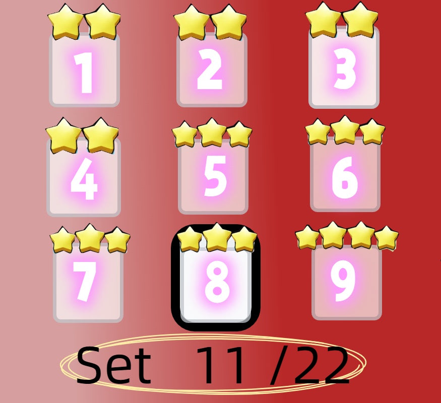 3 star、4 star and 5 star,Set 1 - Set 21 all Sticker