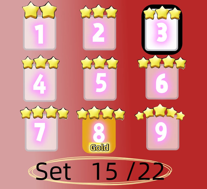 3 star、4 star and 5 star,Set 1 - Set 21 all Sticker