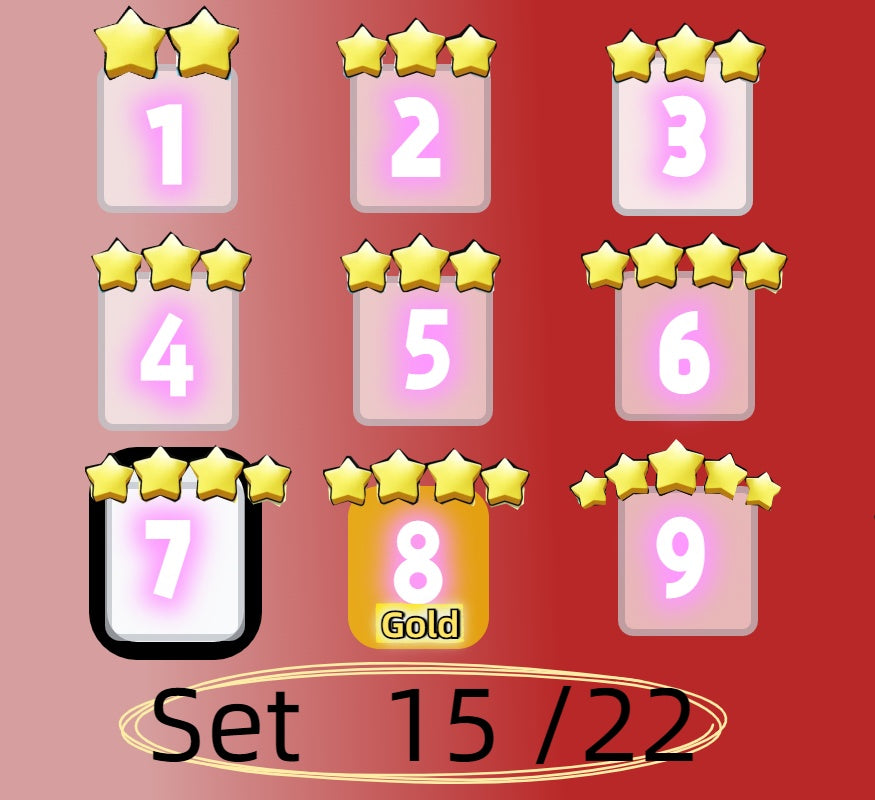 3 star、4 star and 5 star,Set 1 - Set 21 all Sticker