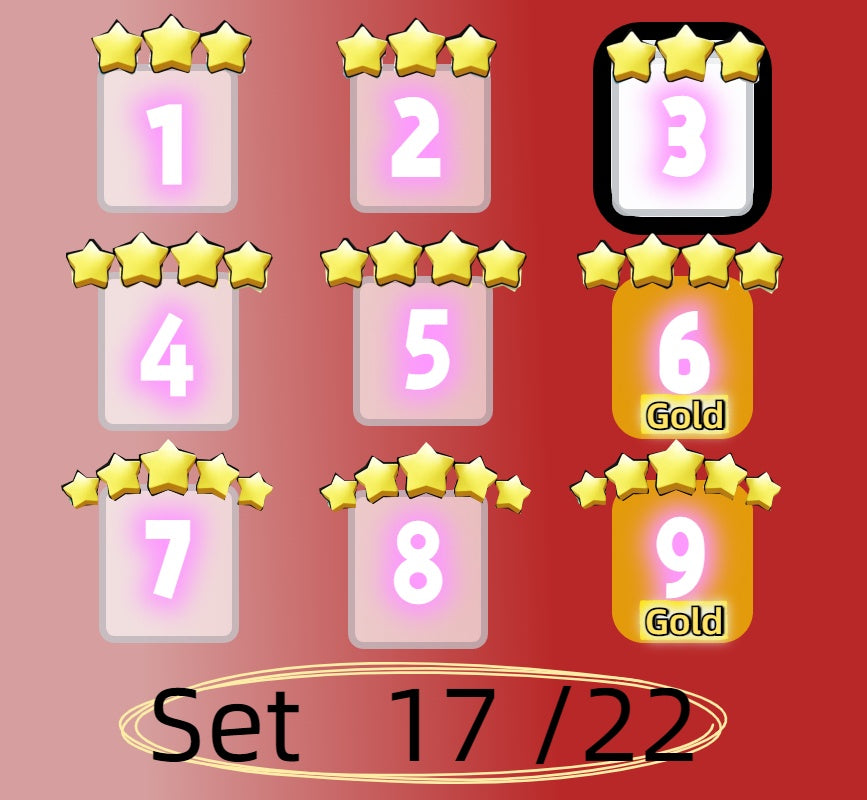 3 star、4 star and 5 star,Set 1 - Set 21 all Sticker