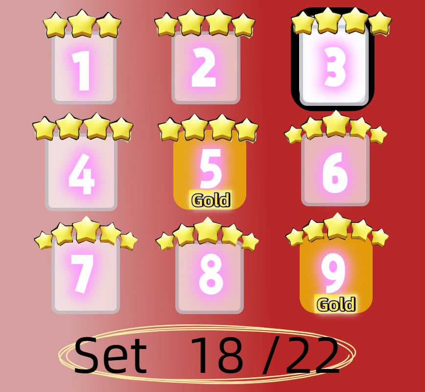3 star、4 star and 5 star,Set 1 - Set 21 all Sticker