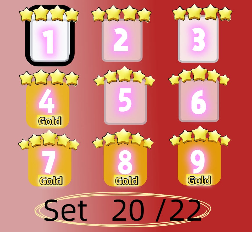 4 star and 5 star,Set 1 - Set 21 all Sticker