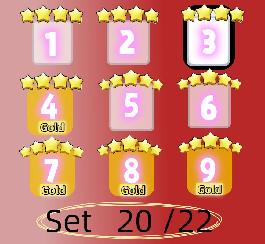 3 star、4 star and 5 star,Set 1 - Set 21 all Sticker