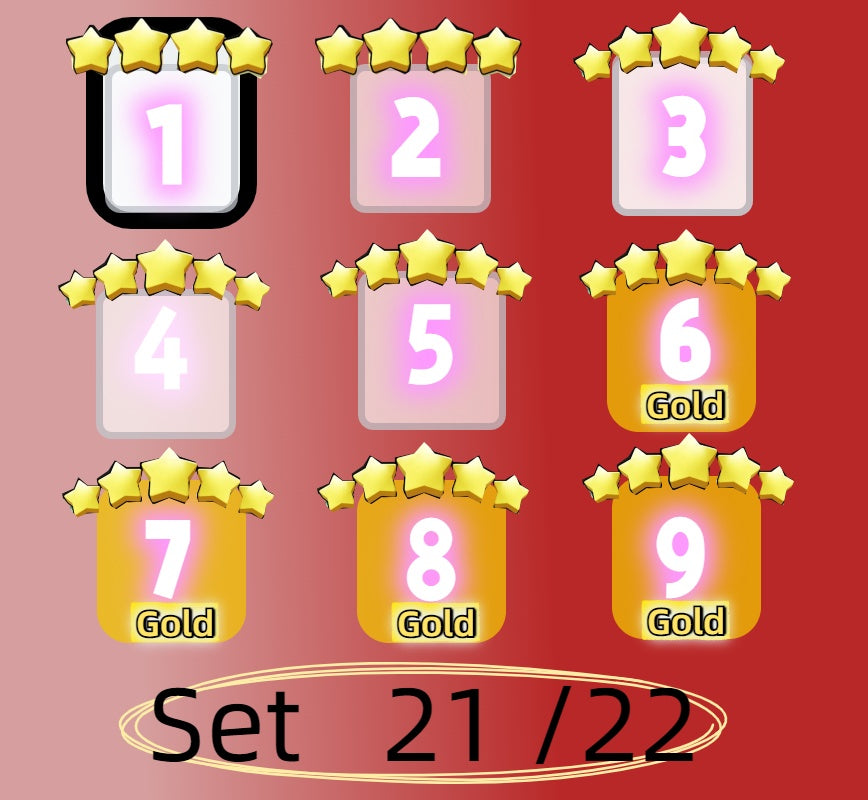 3 star、4 star and 5 star,Set 1 - Set 21 all Sticker