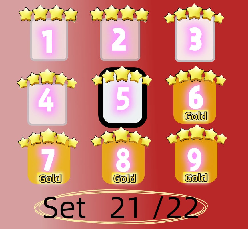 3 star、4 star and 5 star,Set 1 - Set 21 all Sticker